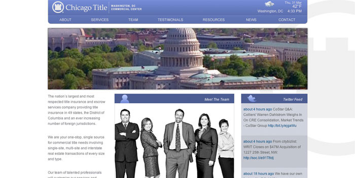 Chicago Title DC Commercial Center Website Redesign